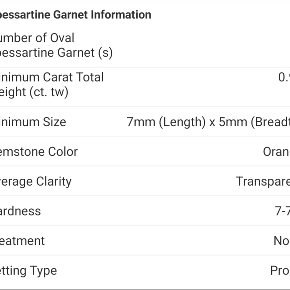 Genuine Spessartine Garnet & Zircon Ring in Platinum Over 925 Size 6! NEW - Picture 12 of 14